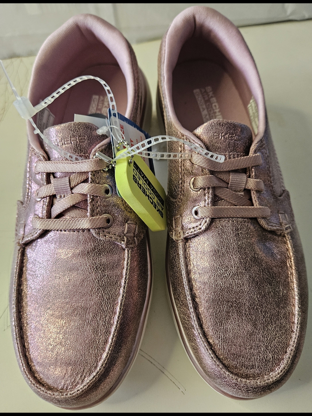 Skechers Metallic Rose Gold Lace-Up Sneaker